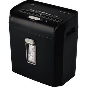 Aktenvernichter ProMax RPX612, schwarz, P-4, Partikelschnitt 4 x 40 mm, 6 Blatt, Auffangvolumen 12 Liter, vernichtet Dokumente, Heft-/Büroklammern und Kreditkarten