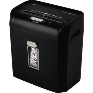 Aktenvernichter ProMax RPS812, schwarz, P-2, Streifenschnitt 6mm, 8 Blatt, Auffangvolumen 12 Liter, vernichtet Dokumente, Heft-/Büroklammern und Kreditkarten