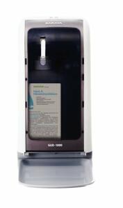 Sensorspender GUD-1000, No Touch, für Desinfektionsmittel oder Seife, für 1000 ml Saraya Flasche # 031000, Batteriebetrieb, Freistehend oder zur Wandmontage, Maße: (BxHxT) 100 x 275 x 140 mm