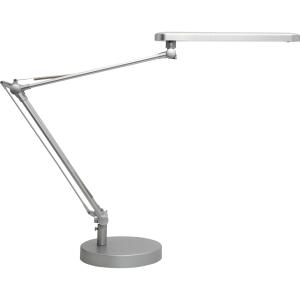 Unilux MAMBOLED 2.0 LED- Schreibtischleuchte grau, dimmbar, Farbtemperatur einstellbar, Gelenkarm, inkl. Sockel und Befestigungsklemme