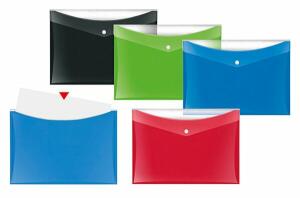 Dokumententasche, DIN A4, blau, mit zusätzlicher Tasche, VE = Packung = 6 Stück