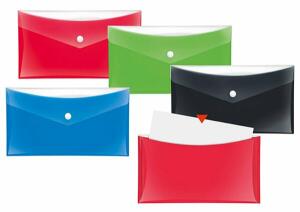 Dokumententasche, DIN lang, blau, mit zusätzlicher Tasche, VE = Packung = 6 Stück