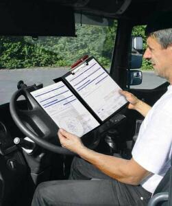 Klemmbrett, A4, Tacho, schwarz, mit Stifthalterung