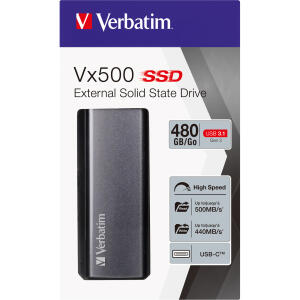 externe SSD Festplatte Vx500, 1,8", 480 GB, USB 3.1 Typ A-C, 92 x 29 x 9 mm