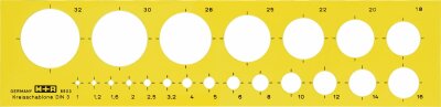 Pagna Kreisschablone 1-32mm gelb transparent