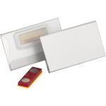 Durable Namensschild 40x75mm tr 25St mit Magnet verdrehsicher