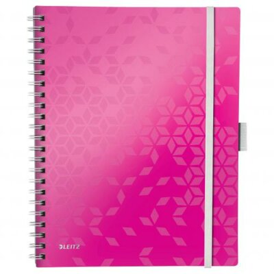 LEITZ 46440023 Kollegblock WOW Be Mobile A4 PP liniert pink metallic