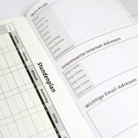 ADINA Hausaufgabenheft A5  (Leguan) für Schlaue mit Schutzumschlag