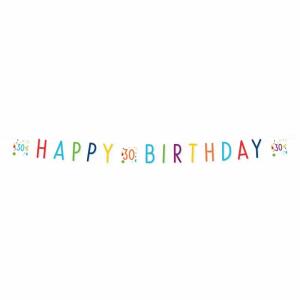 Papiergirlande 180x14cm  Konfetti Birthday 30, Amscan