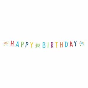 Papiergirlande 180x14cm  Konfetti Birthday 80, Amscan