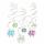 Dekospiralen Confetti  Birthday Zahl 80 61cm 6er, aus Papier,, Amscan