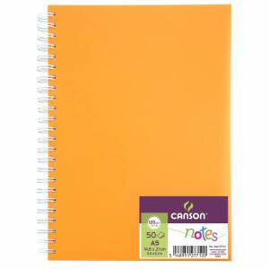 Skizzenbuch Notes A5  50 Blatt 120g orange, mit Spiralbindung,, CANSON