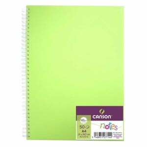 Skizzenbuch Notes A4  50 Blatt 120g grün, mit Spiralbindung,, CANSON