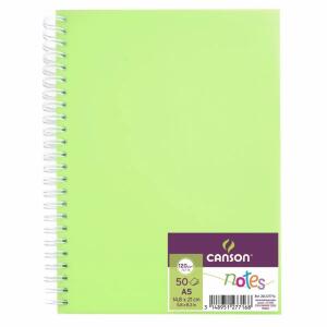 Skizzenbuch Notes A5  50 Blatt 120g grün, mit Spiralbindung,, CANSON