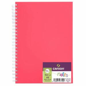 Skizzenbuch Notes A5  50 Blatt 120g pink, mit Spiralbindung,, CANSON