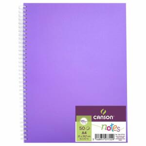 Skizzenbuch Notes A4  50 Blatt 120g violett, mit Spiralbindung,, CANSON
