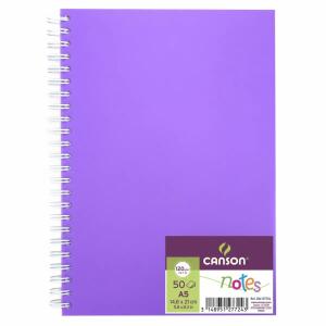 Skizzenbuch Notes A5  50 Blatt 120g violett, mit Spiralbindung,, CANSON