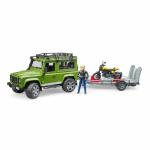 bruder Land Rover mit  Anhänger Motorrad 1:16, Land...
