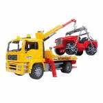 bruder Abschlepp-LKW MAN  TGA und Geländewagen 1:16