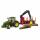 bruder Traktor John Deere  7R350 mit Holzhänger 1:16, Rückeanhänger mit 4 Baumstämmen,, Anhängekupplung mit höhenverstellbarem Hubwerk,, Motorhaube zum Öffnen,, abnehmbares Frontgewicht,, ab 3 Jahren,, bruder