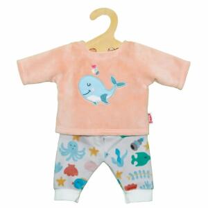 Heless flauschiger Pyjama  Wal Bobby Gr.35-45cm, aus Softvelours, für Puppen und Plüschtiere, ab 18 Monaten