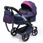 Puppenwagen Xeo Blau Einhorn 65x37x74cm, Platz für...