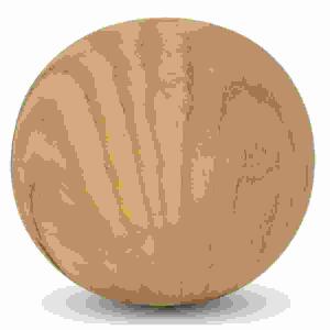 Dekokugel Holzdesign  D8cm hellbraun Keramik, aus Porzellan, Riffelmacher