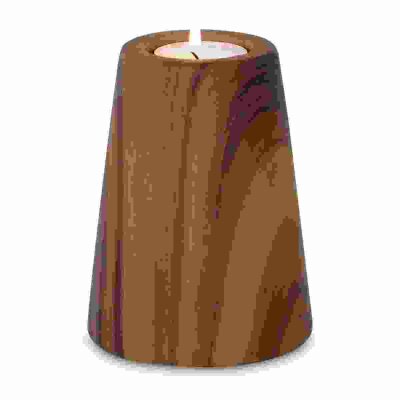 Teelichthalter Holzdesign  H12cm dunkelbraun Keramik, Durchmesser 9,3 cm, Höhe 12,3 cm, aus Porzellan, Riffelmache