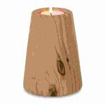 Teelichthalter Holzdesign  H12cm hellbraun Keramik,...