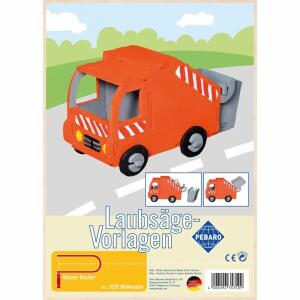 Laubsägevorlage  Müllwagen, ab 6 Jahren,, PEBARO