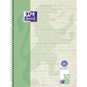 Oxford Recycling Collegeblock A4+ (220 x 295 mm), 80 Blatt, blanko, Optik Paper®, 4fach gelocht