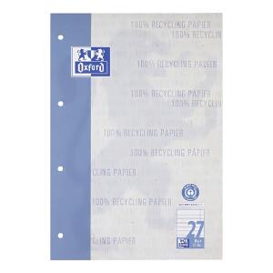 Oxford Recycling Schulblock A4, 50 Blatt, Lineatur 27 4fach gelocht