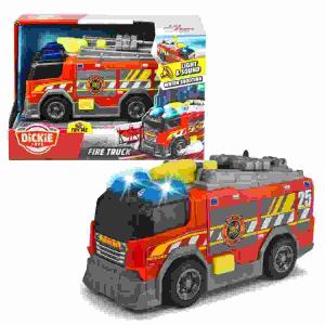 Feuerwehrauto Fire Truck  15cm mit Funktion, mit Freilauf, Licht, Sound, Wasserspritzfunktion,, ausklappbare Lichter, Try Me Funktion, Material: Kunststoff, 2 Batterien 1,5V R03 enthalten, ab 3 Jahren, Simba Dickie