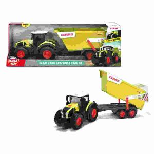 Dickie Toys Traktor mit  Kippanhänger CLAAS, Freilauf, Traktor mit Interieur, Anhänger mit Kippfunktion,, Licht und Sound, 2x AAA Batterien enthalten,, ab 3 Jahren