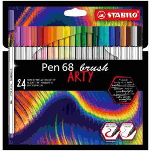 STABILO Pen 68 brush 24er Kartonetui „ARTY" neue Farben