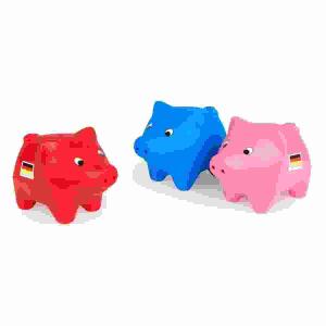 Sparschwein  aus Kunststoff, Größe: 19 cm,