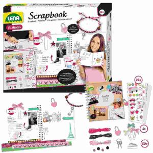 Scrapbook groß  Set enthält Scrapbook mit Schloss und Vordruck für Themen,, 22 Stickerbögen, Fotoecken, 5 Schleifenklammern,, Material für ein Schlüsselarmband,, ab 8 Jahren, LENA