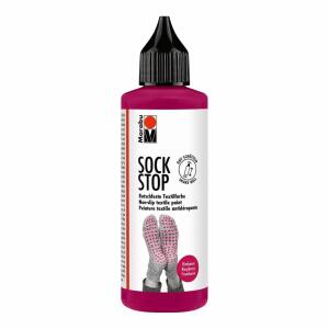 Sock Stop Rutschfeste  Textilfarbe himbeere, weiche, gummiartige Textilfarbe, auf Wasserbasis,, für helle und dunkle Textilien wie Socken,, Badvorleger und Teppiche,, sorgt für sicheren Halt auf glatten Flächen wie Fließen,, Parkett oder Laminat, bis zu 4