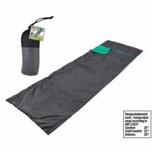 Reiseschlafsack 220x70cm  grau/türkis, Happy People