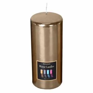 Stumpenkerze 75x180mm  metallic gold, K.C.B. Uma