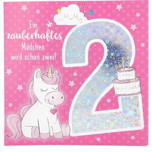 Zahlenkarten mit Musik  2. Geburtstag, Motiv 3, Depesche