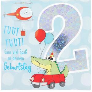 Zahlenkarten mit Musik  2. Geburtstag, Motiv 4, Depesche