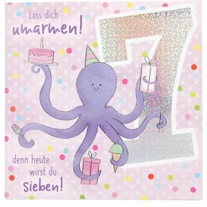 Zahlenkarten mit Musik  7. Geburtstag, Motiv 13, Depesche