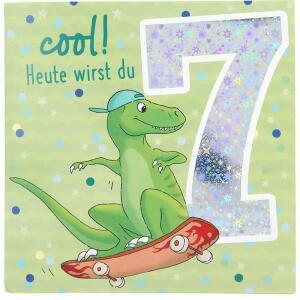Zahlenkarten mit Musik  7. Geburtstag, Motiv 14, Depesche
