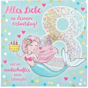 Zahlenkarten mit Musik  8. Geburtstag, Motiv 15, Depesche