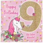 Zahlenkarten mit Musik  9. Geburtstag, Motiv 17, Depesche