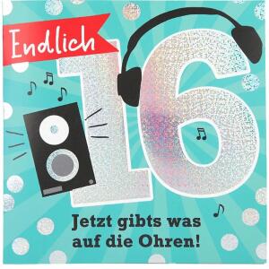 Zahlenkarten mit Musik  16. Geburtstag, Motiv 26, Depesche
