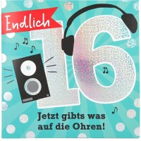 Zahlenkarten mit Musik  16. Geburtstag, Motiv 26, Depesche