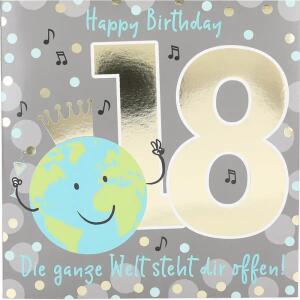 Zahlenkarten mit Musik  18. Geburtstag, Motiv 28, Depesche
