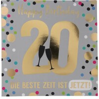 Zahlenkarten mit Musik  20. Geburtstag, Motiv 32, Depesche